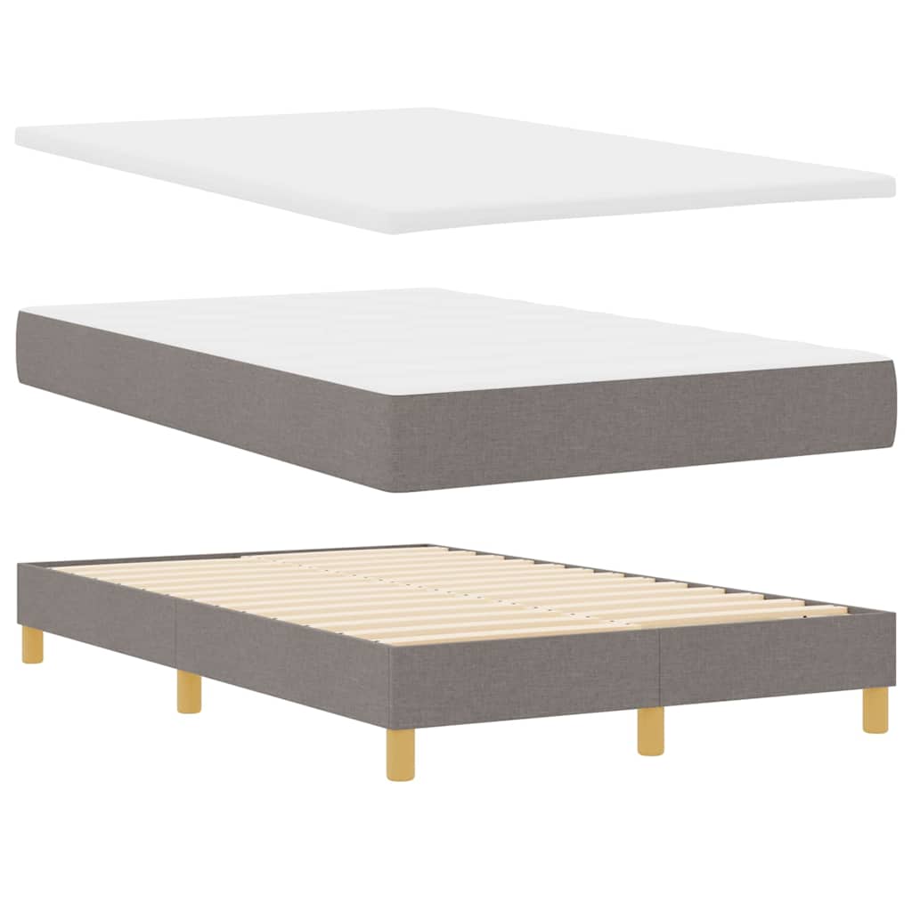 Boxspringbett mit Kissen mit Kopfteil Taupe 120 x 190 cm Stoff