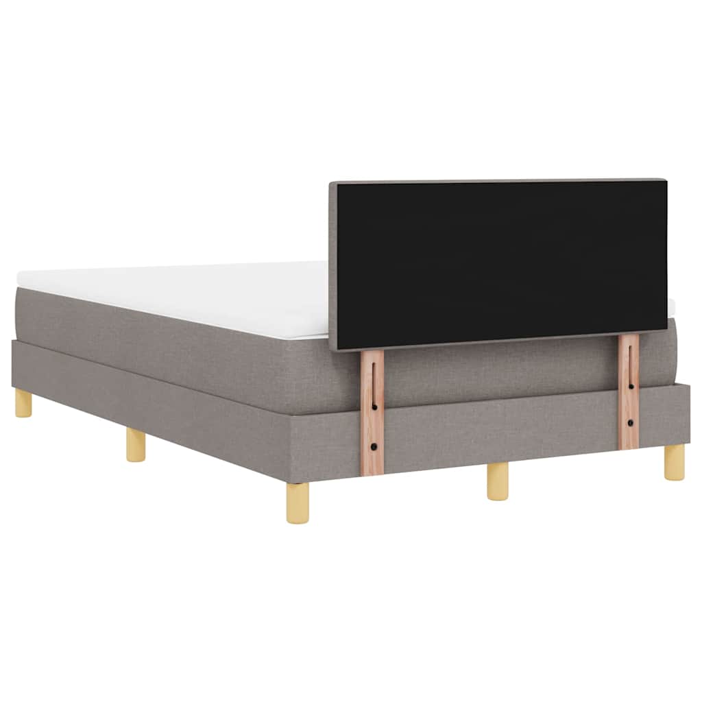 Boxspringbett mit Kissen mit Kopfteil Taupe 120 x 190 cm Stoff