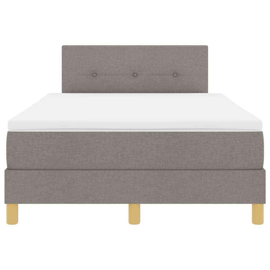 Boxspringbett mit Kissen mit Kopfteil Taupe 120 x 190 cm Stoff
