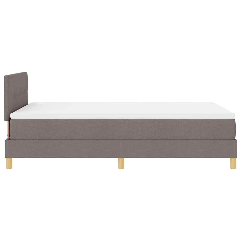 Boxspringbett mit Kissen mit Kopfteil Taupe 120 x 190 cm Stoff