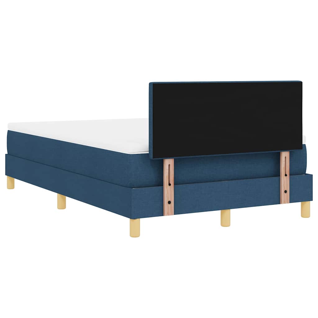 Boxspringbett mit Kissen mit Kopfteil Blau 120 x 190 cm Stoff