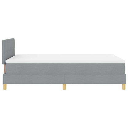 Boxspringbett mit Kissen Hellgrau 120 x 200 cm Stoff