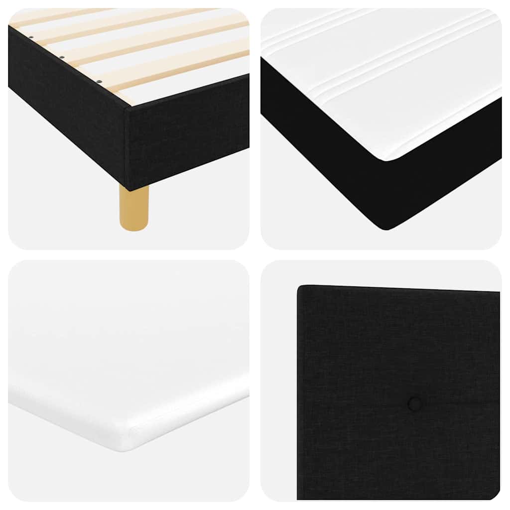 Boxspringbett mit Kissen Schwarz 120 x 200 cm Stoff