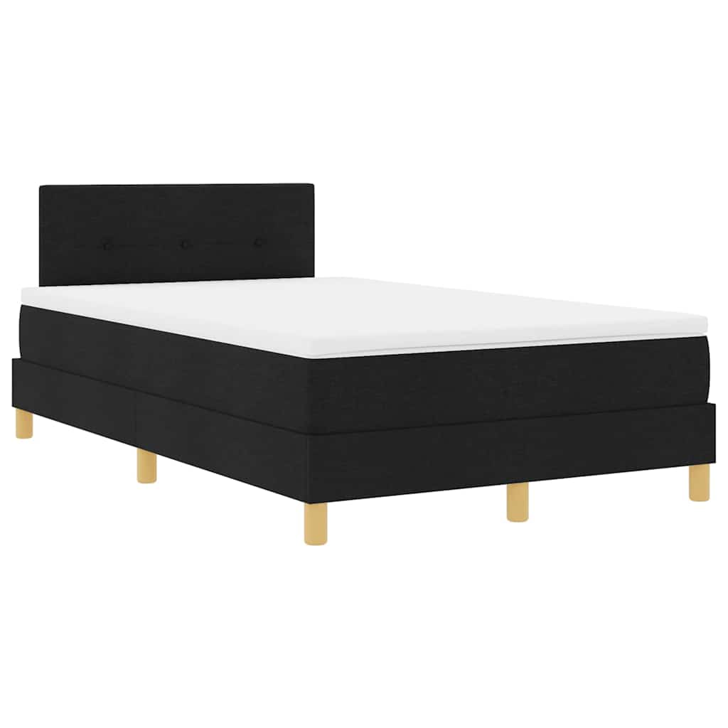 Boxspringbett mit Kissen Schwarz 120 x 200 cm Stoff