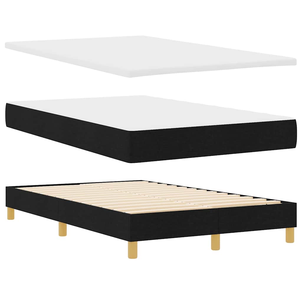 Boxspringbett mit Kissen Schwarz 120 x 200 cm Stoff