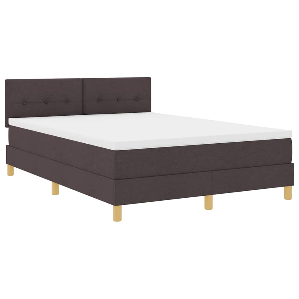 Boxspringbett mit Kissen Dunkelbraun 140 x 190 cm Stoff