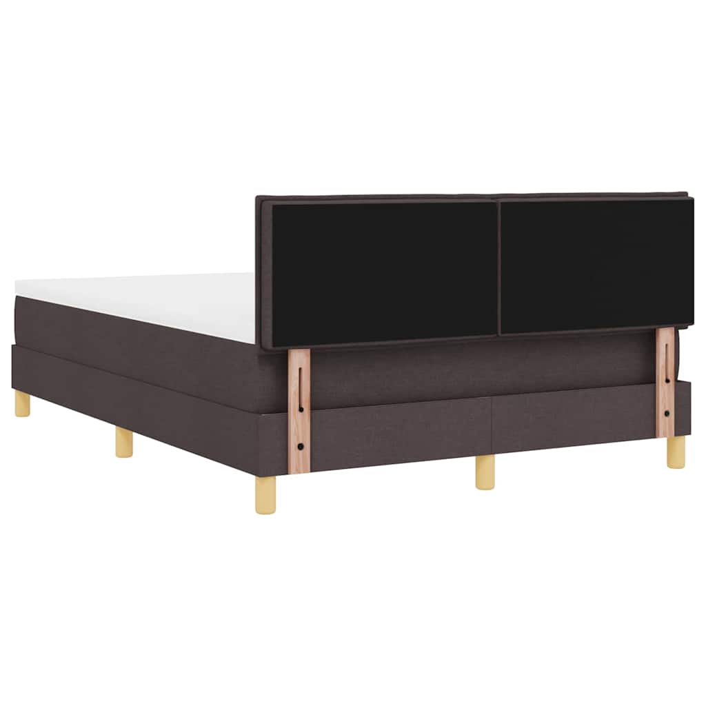 Boxspringbett mit Kissen Dunkelbraun 140 x 190 cm Stoff