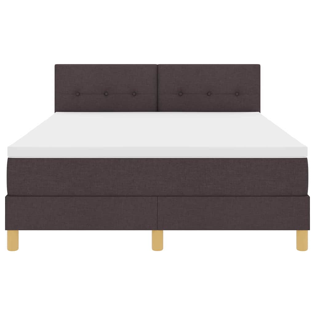 Boxspringbett mit Kissen Dunkelbraun 140 x 190 cm Stoff