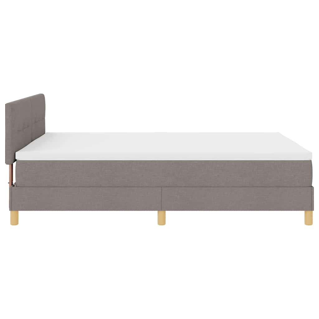 Boxspringbett mit Kissen mit Kopfteil Taupe 140 x 190 cm Stoff