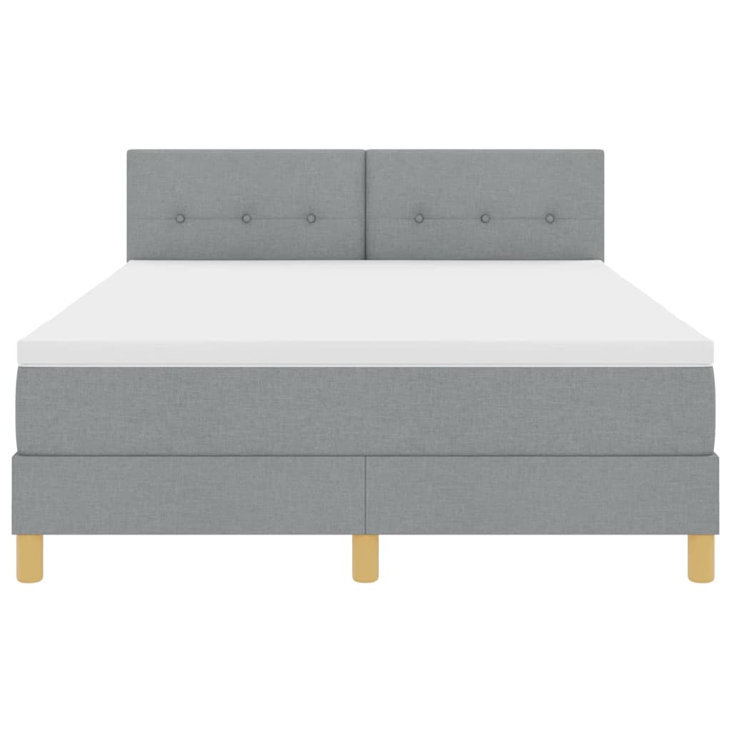 Boxspringbett mit Kissen Hellgrau 140 x 200 cm Stoff