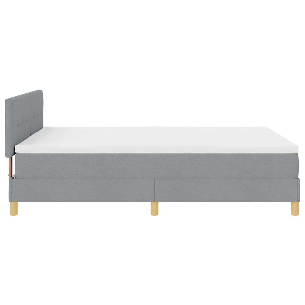 Boxspringbett mit Kissen Hellgrau 140 x 200 cm Stoff
