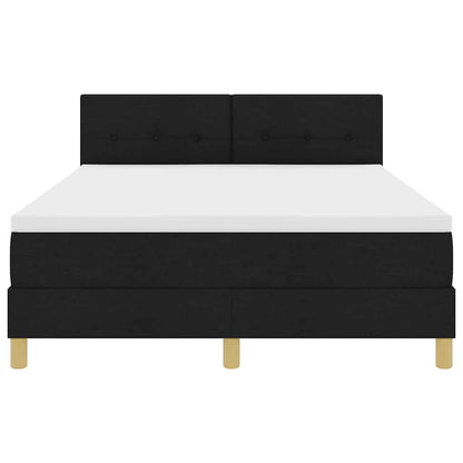 Boxspringbett mit Kissen Schwarz 140 x 200 cm Stoff