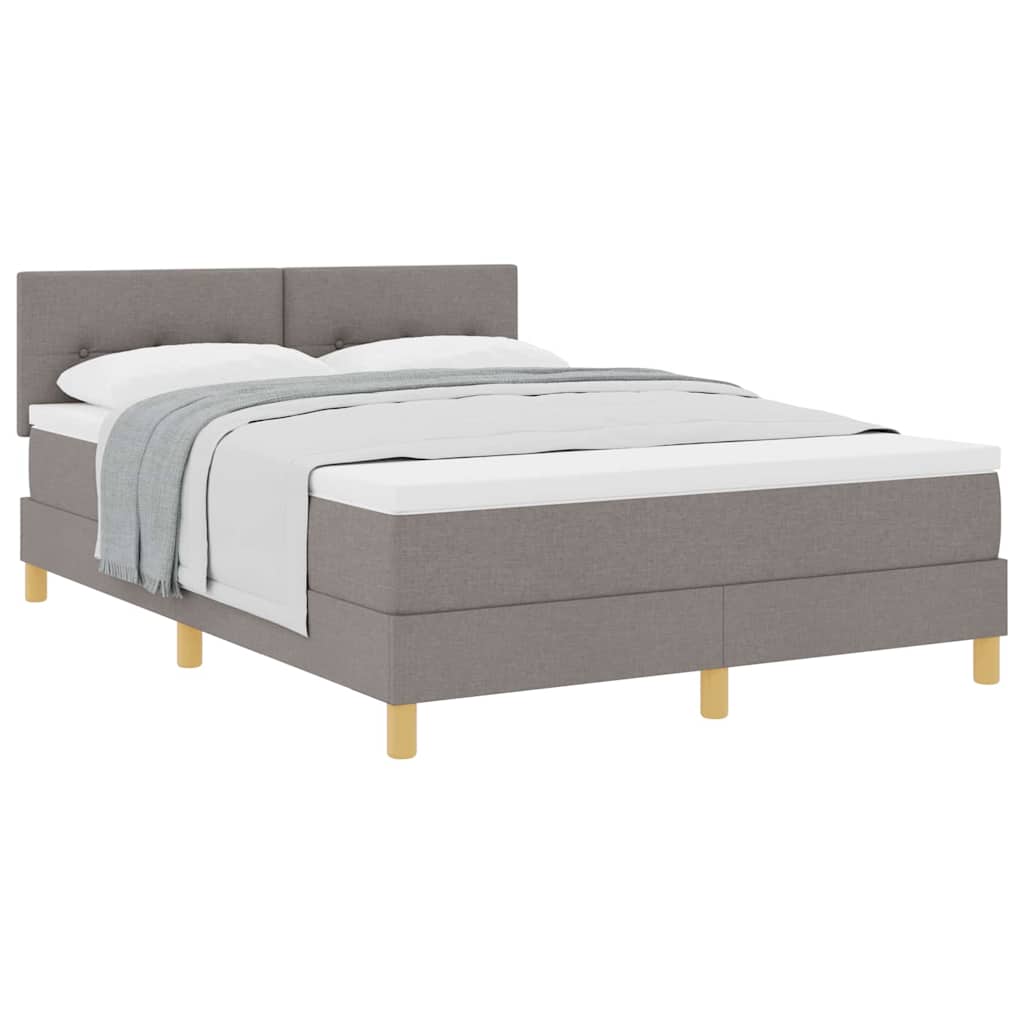 Boxspringbett mit Matratze Taupe 140 x 200 cm Stoff