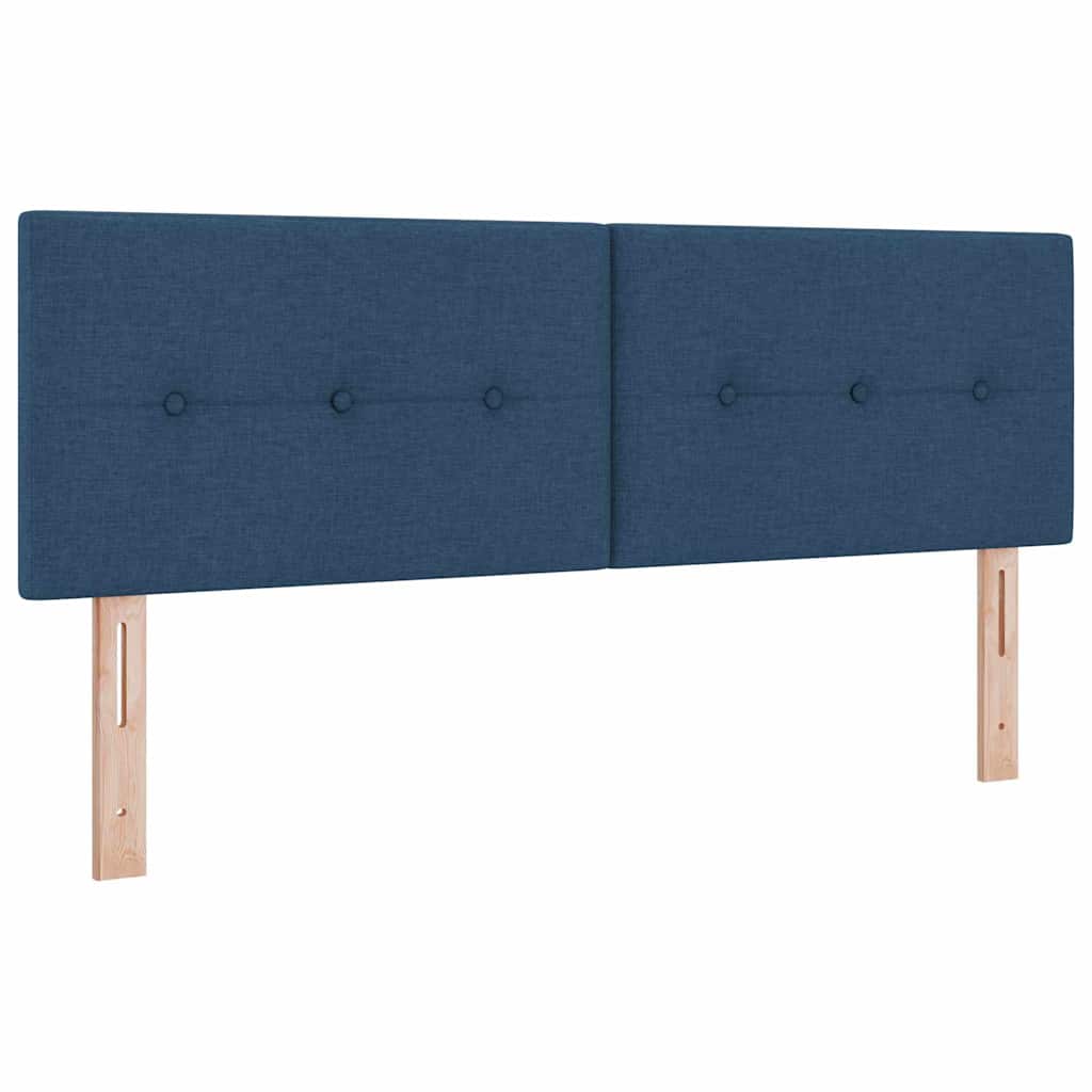 Boxspringbett mit Kissen mit Kopfteil Blau 160 x 200 cm Stoff