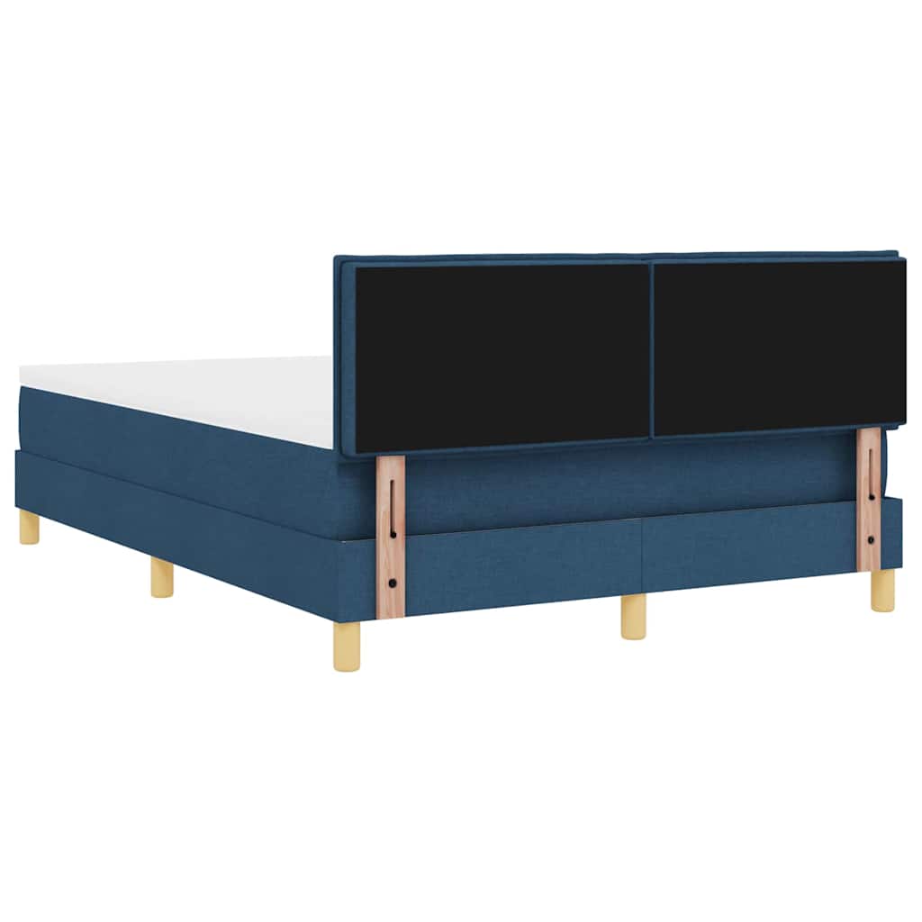 Boxspringbett mit Kissen mit Kopfteil Blau 160 x 200 cm Stoff