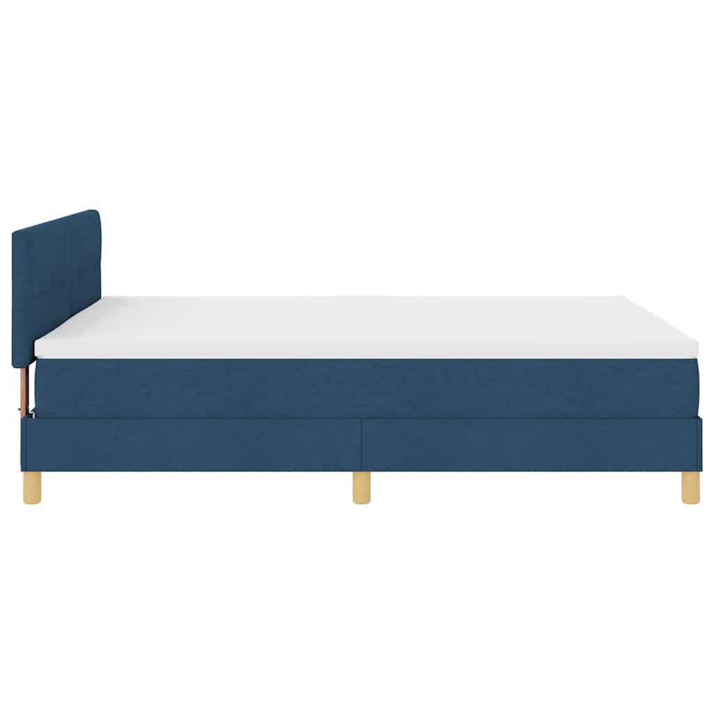 Boxspringbett mit Kissen mit Kopfteil Blau 160 x 200 cm Stoff