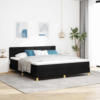 Boxspringbett mit Kissen Schwarz 180 x 200 cm Stoff