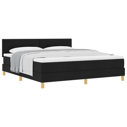 Boxspringbett mit Kissen Schwarz 180 x 200 cm Stoff