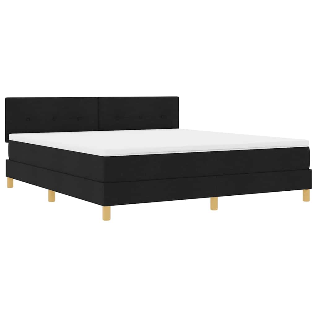 Boxspringbett mit Kissen Schwarz 180 x 200 cm Stoff