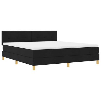 Boxspringbett mit Kissen Schwarz 180 x 200 cm Stoff