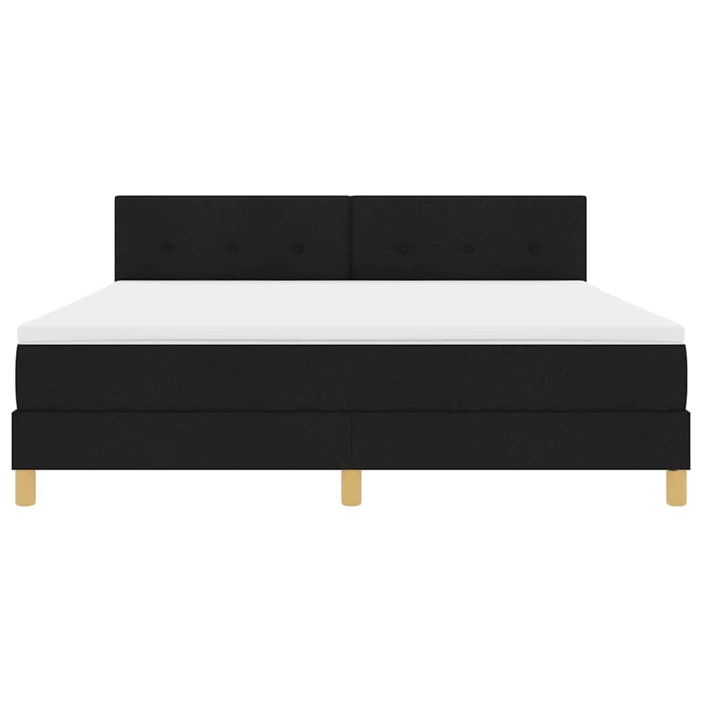 Boxspringbett mit Kissen Schwarz 180 x 200 cm Stoff