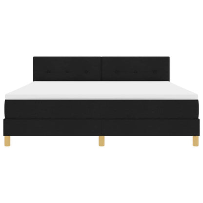Boxspringbett mit Kissen Schwarz 180 x 200 cm Stoff