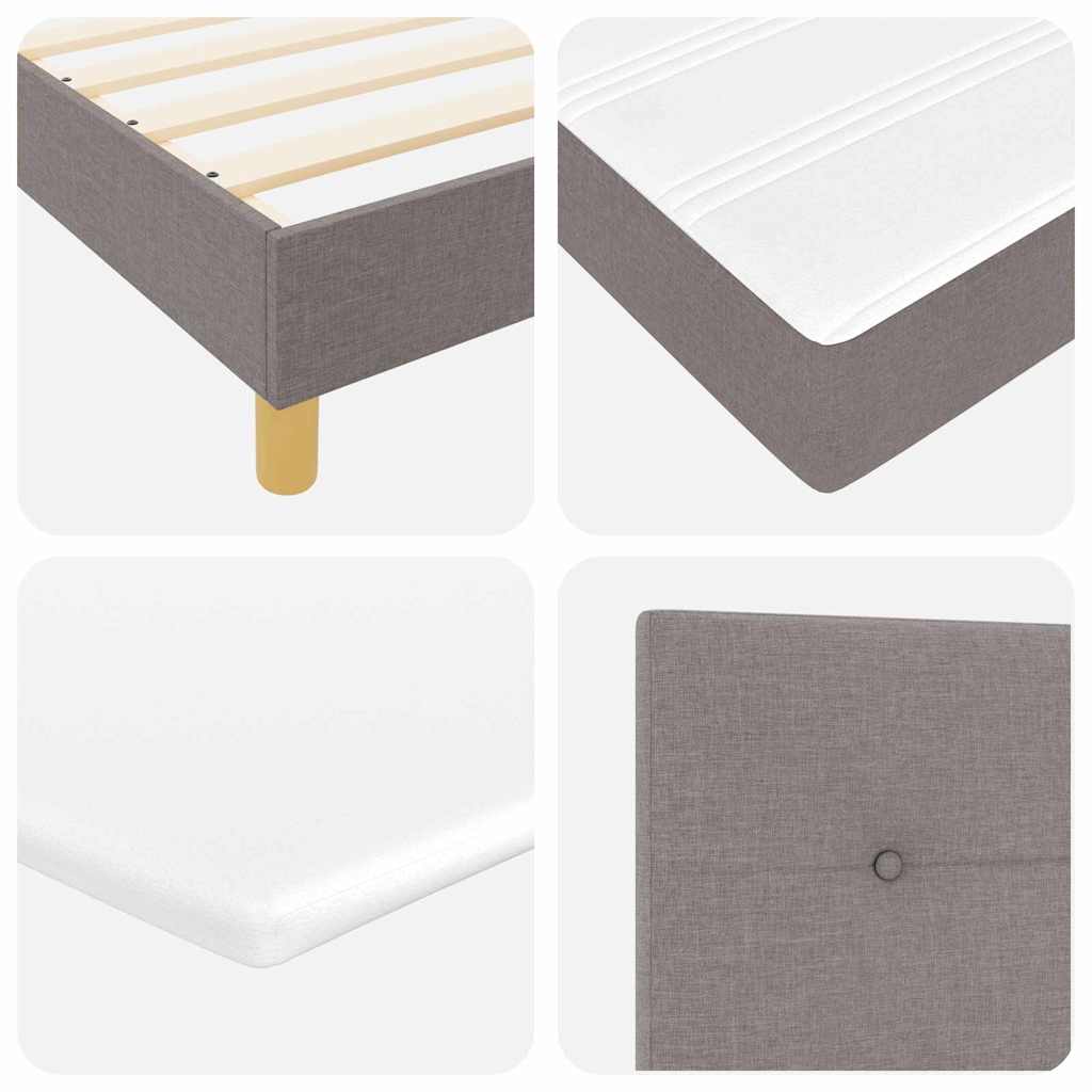 Boxspringbett mit Kissen mit Kopfteil Taupe 180 x 200 cm Stoff