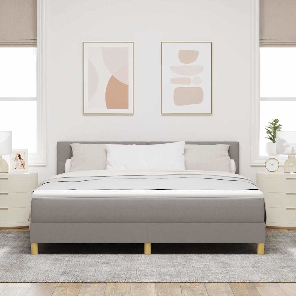 Boxspringbett mit Kissen mit Kopfteil Taupe 180 x 200 cm Stoff
