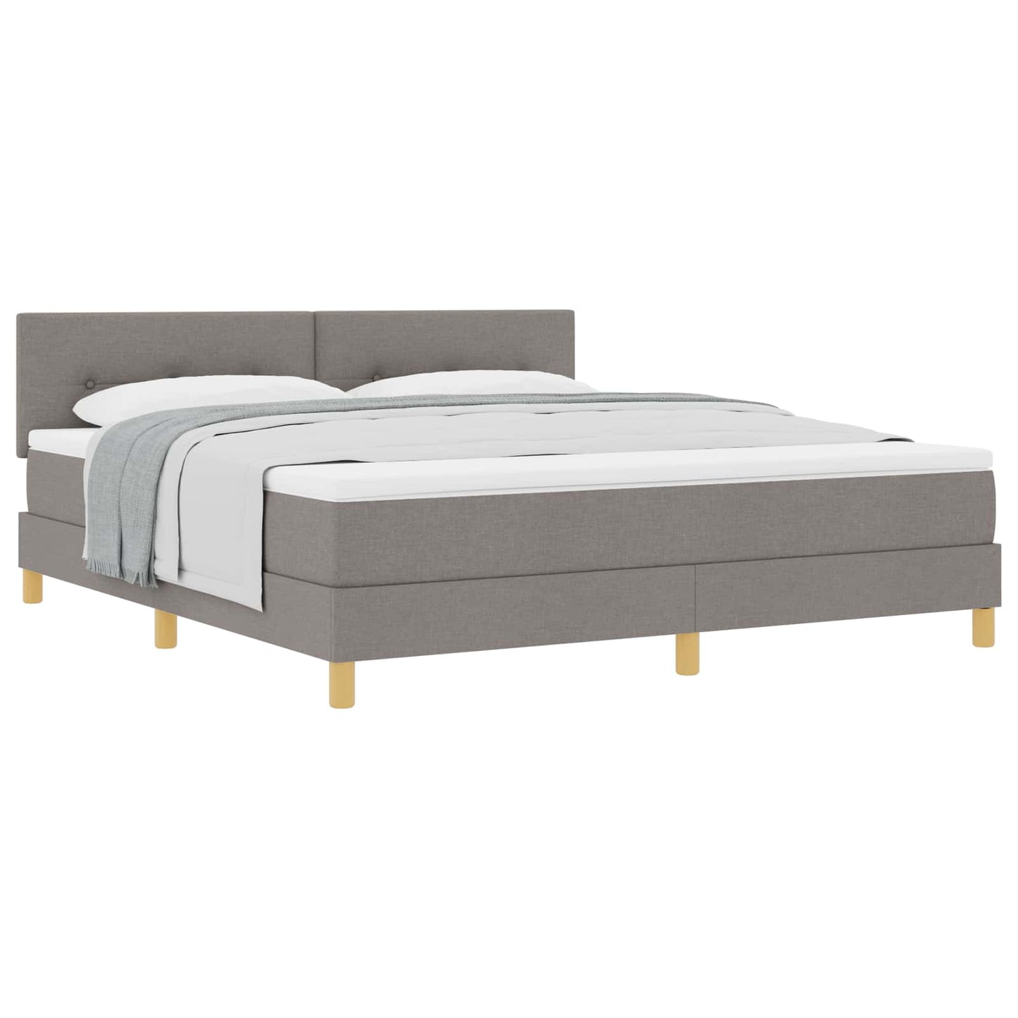 Boxspringbett mit Kissen mit Kopfteil Taupe 180 x 200 cm Stoff