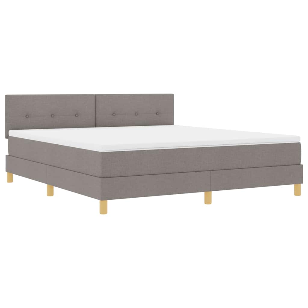 Boxspringbett mit Kissen mit Kopfteil Taupe 180 x 200 cm Stoff