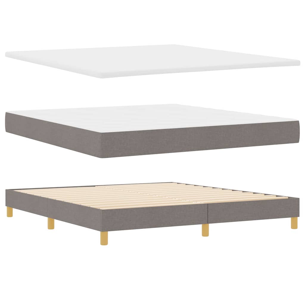 Boxspringbett mit Kissen mit Kopfteil Taupe 180 x 200 cm Stoff