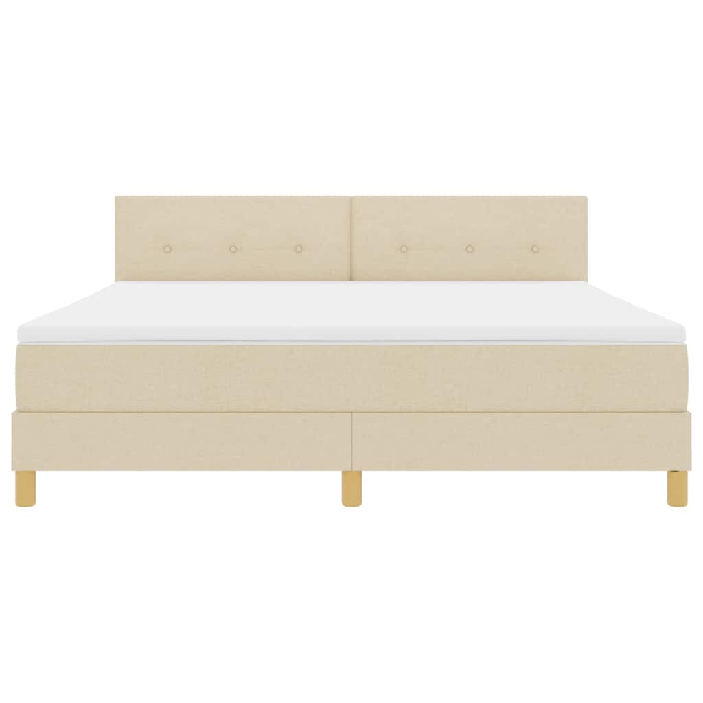 Boxspringbett mit Kissen mit Kopfteil Creme 180 x 200 cm Stoff
