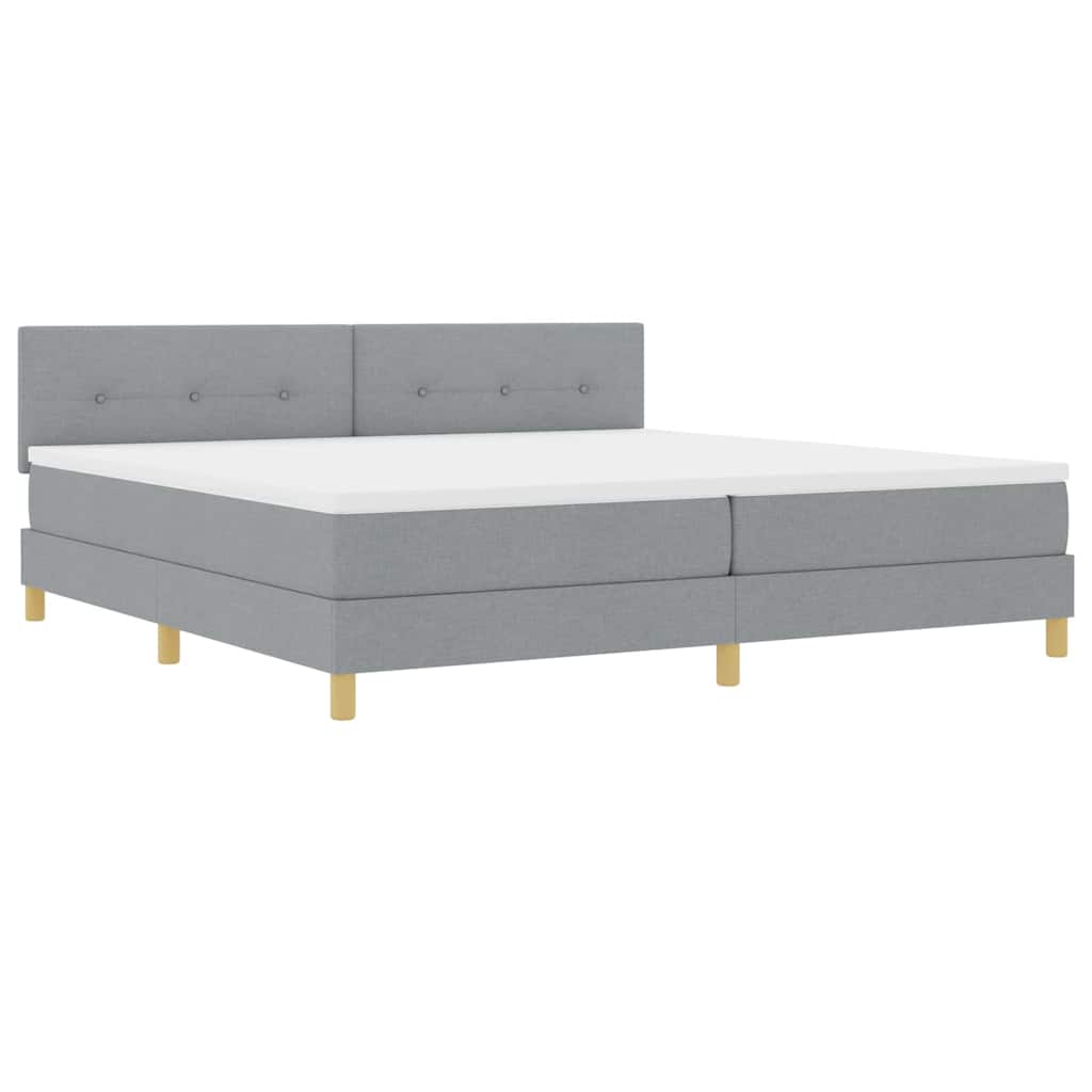 Boxspringbett mit Kissen Hellgrau 200 x 200 cm Stoff