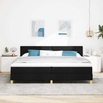 Boxspringbett mit Kissen Schwarz 200 x 200 cm Stoff