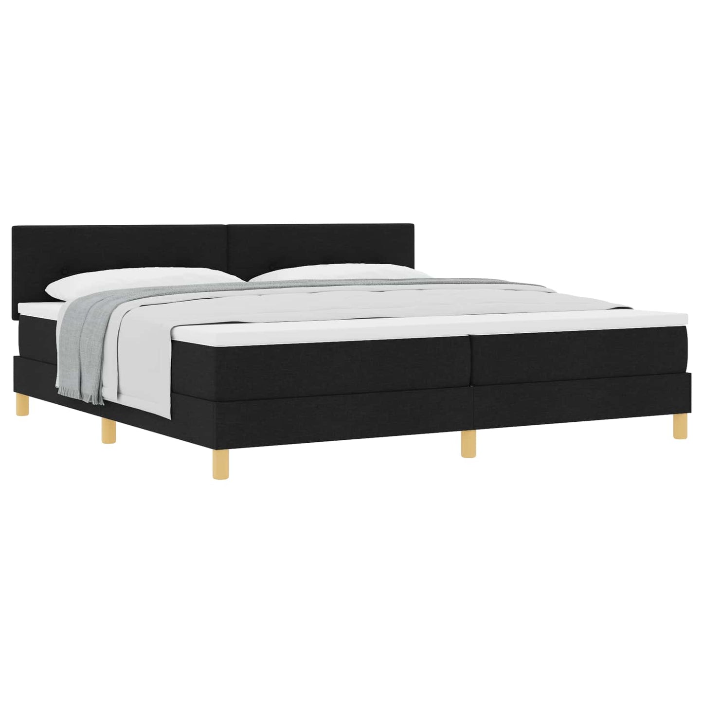 Boxspringbett mit Kissen Schwarz 200 x 200 cm Stoff