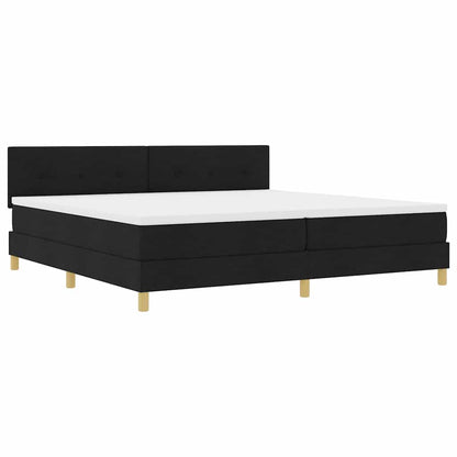 Boxspringbett mit Kissen Schwarz 200 x 200 cm Stoff