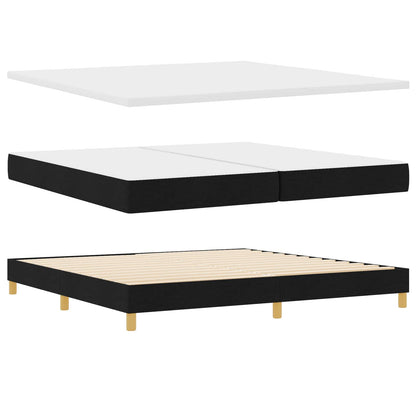 Boxspringbett mit Kissen Schwarz 200 x 200 cm Stoff