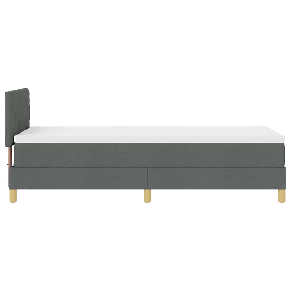 Boxspringbett mit Kissen Dunkelgrau 80 x 200 cm Stoff
