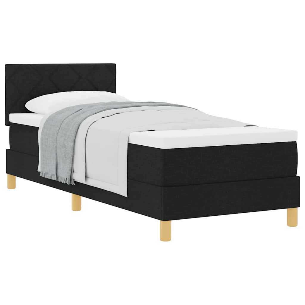 Boxspringbett mit Matratze Schwarz 80 x 200 cm Stoff