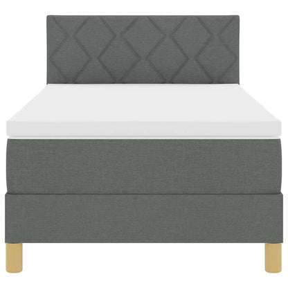 Boxspringbett mit Kissen Dunkelgrau 90 x 190 cm Stoff