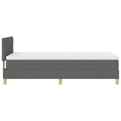 Boxspringbett mit Kissen Dunkelgrau 90 x 190 cm Stoff