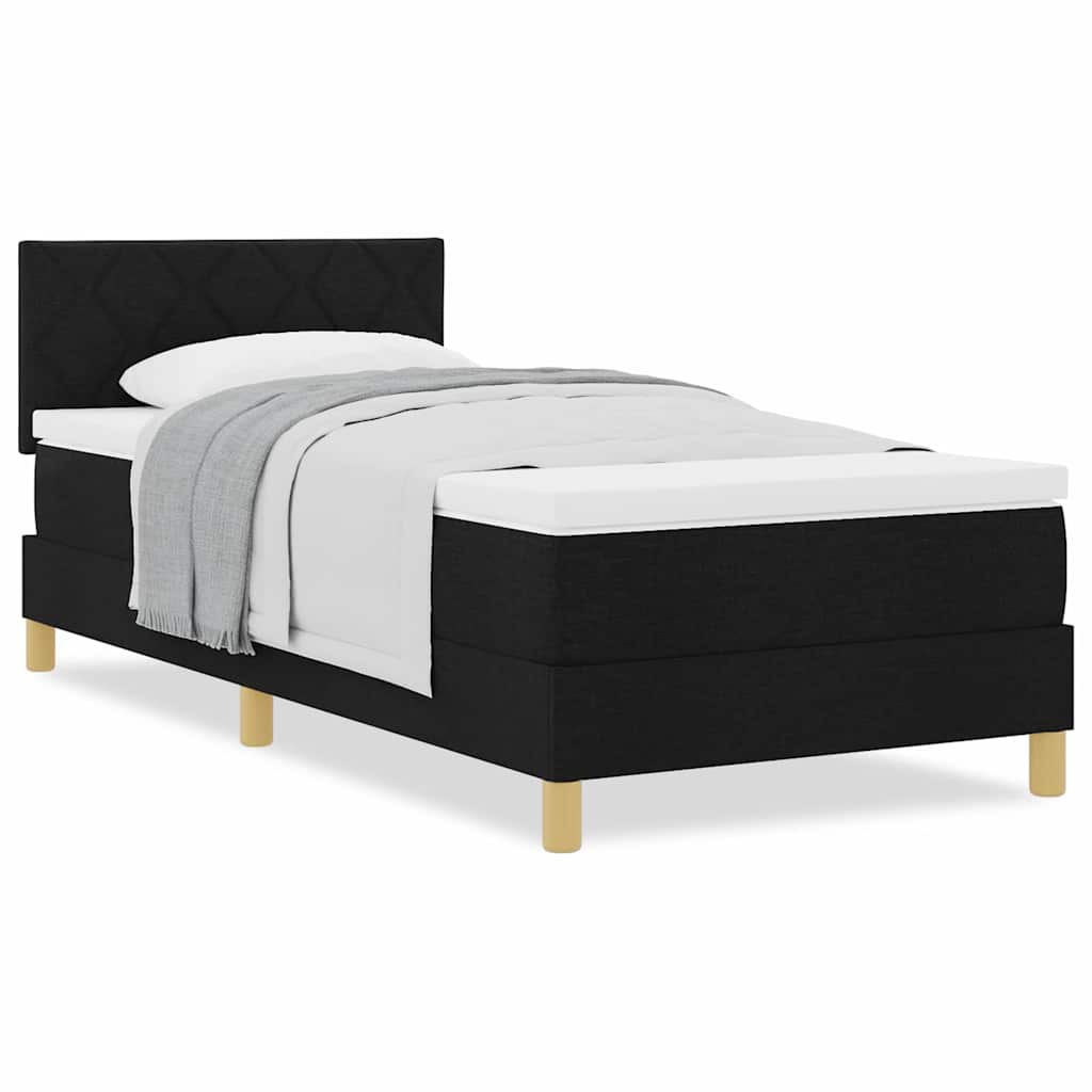 Boxspringbett mit Matratze Schwarz 90 x 190 cm Stoff