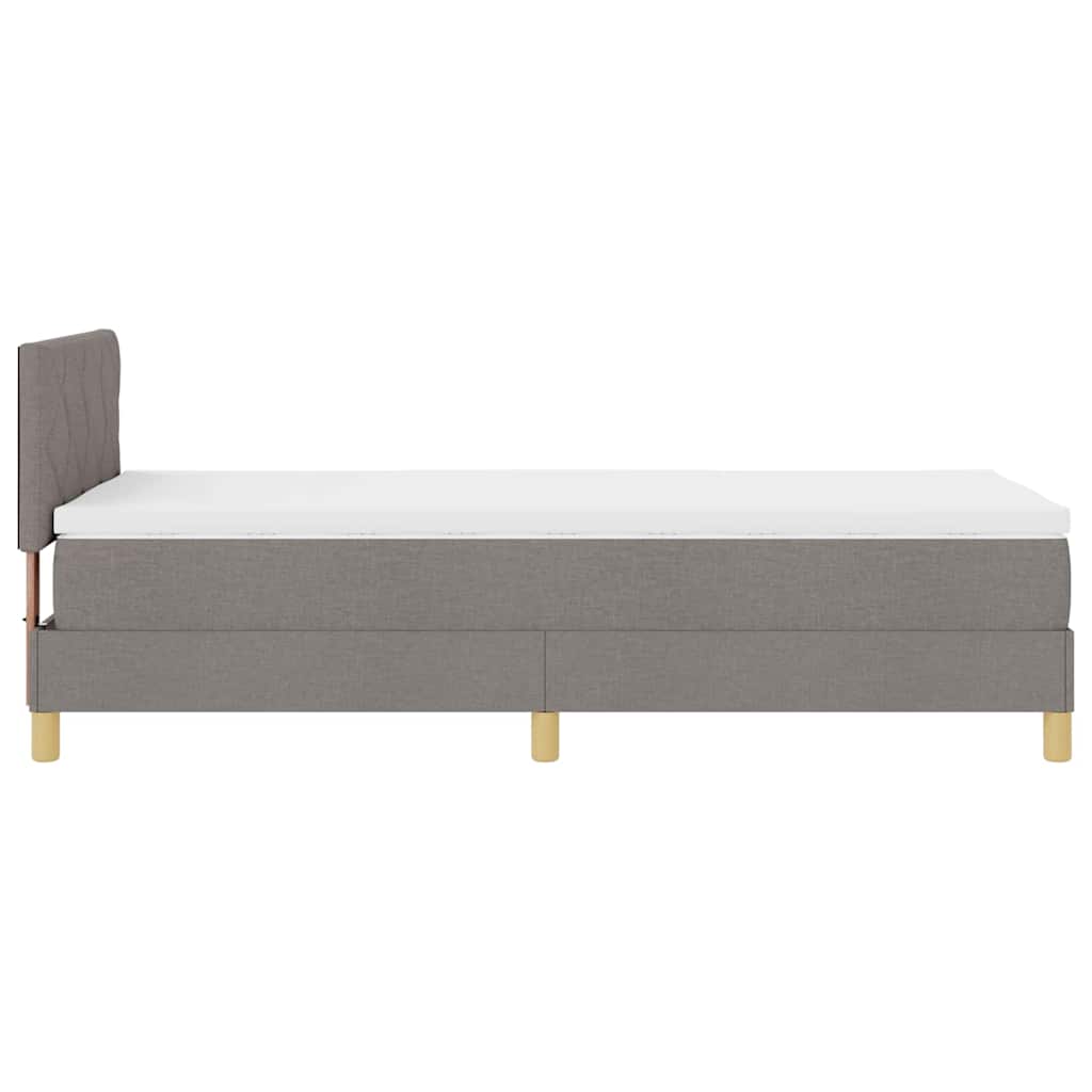 Boxspringbett mit Kissen mit Kopfteil Taupe 90 x 190 cm Stoff