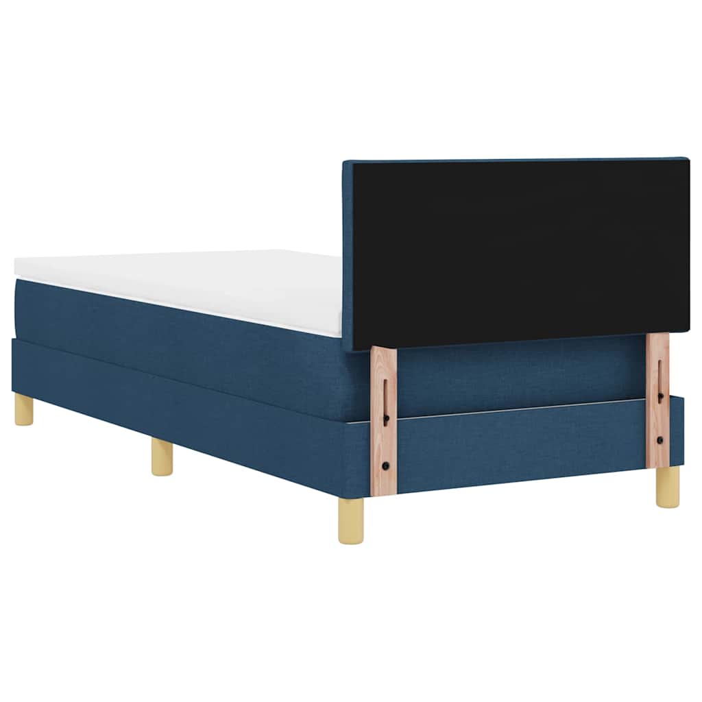 Boxspringbett mit Kissen mit Kopfteil Blau 90 x 200 cm Stoff