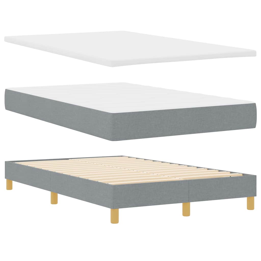 Boxspringbett mit Kissen Hellgrau 120 x 200 cm Stoff