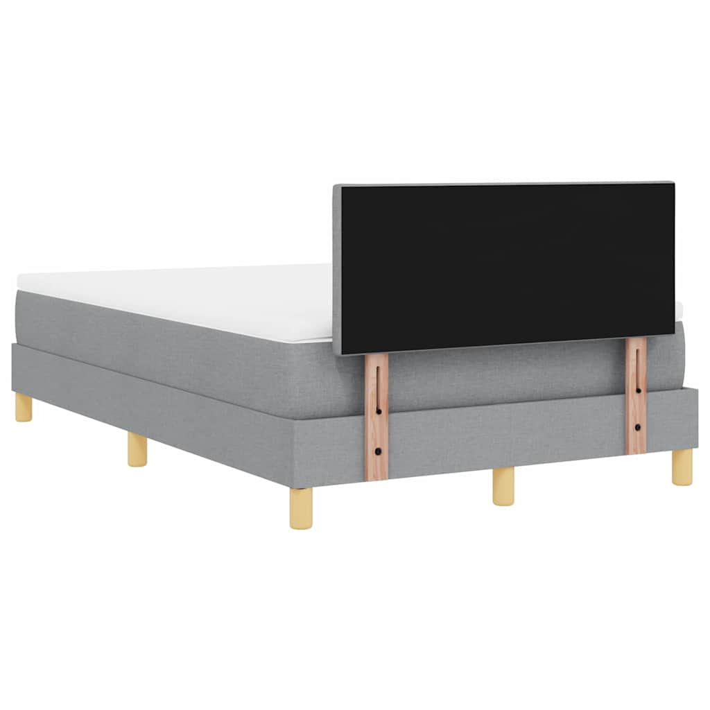 Boxspringbett mit Kissen Hellgrau 120 x 200 cm Stoff