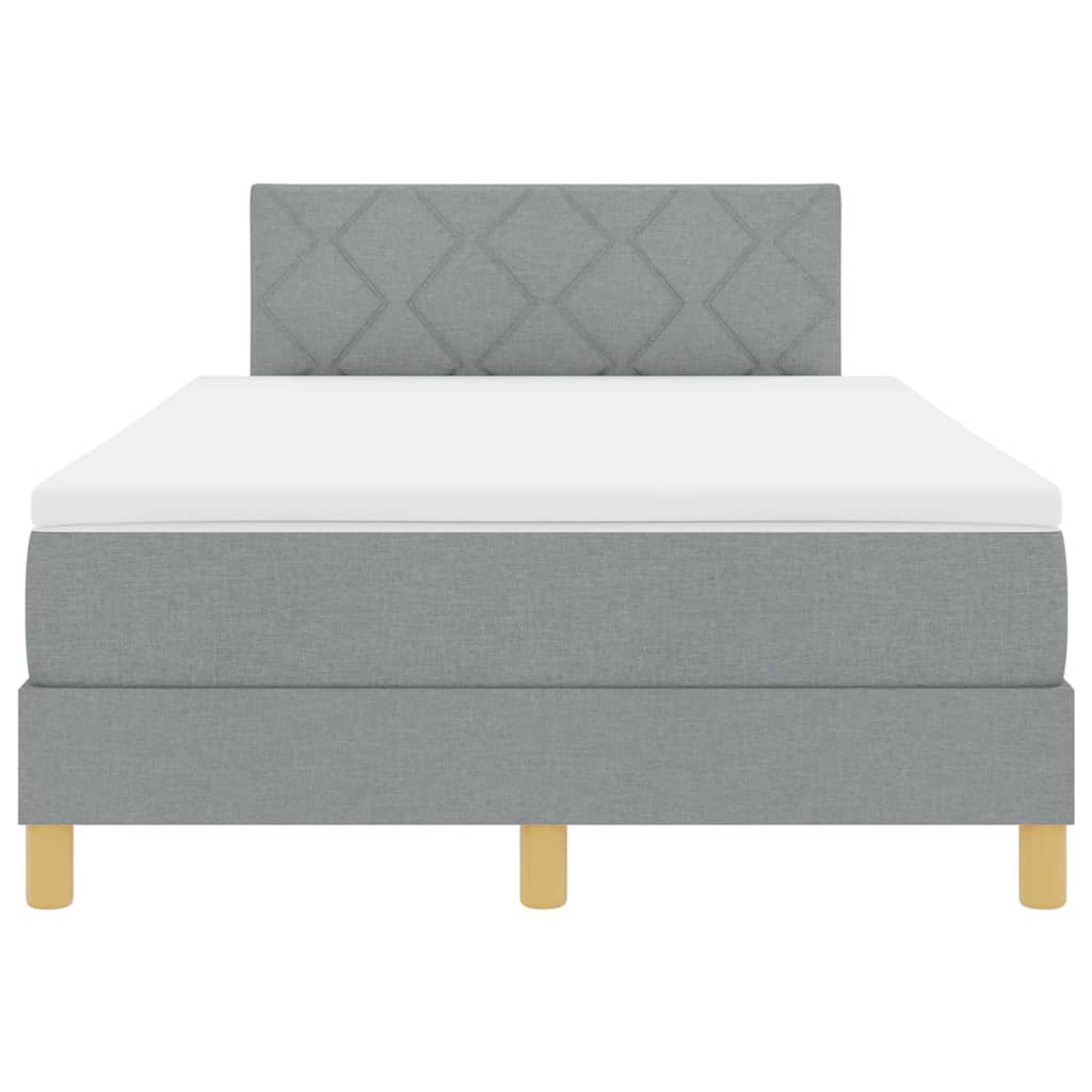 Boxspringbett mit Kissen Hellgrau 120 x 200 cm Stoff