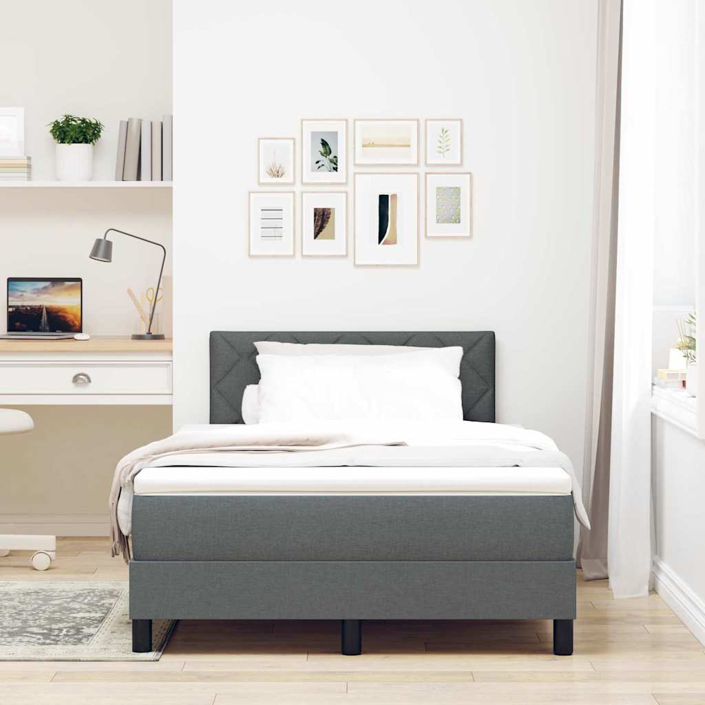 Boxspringbett mit Matratze Dunkelgrau 120 x 200 cm Stoff