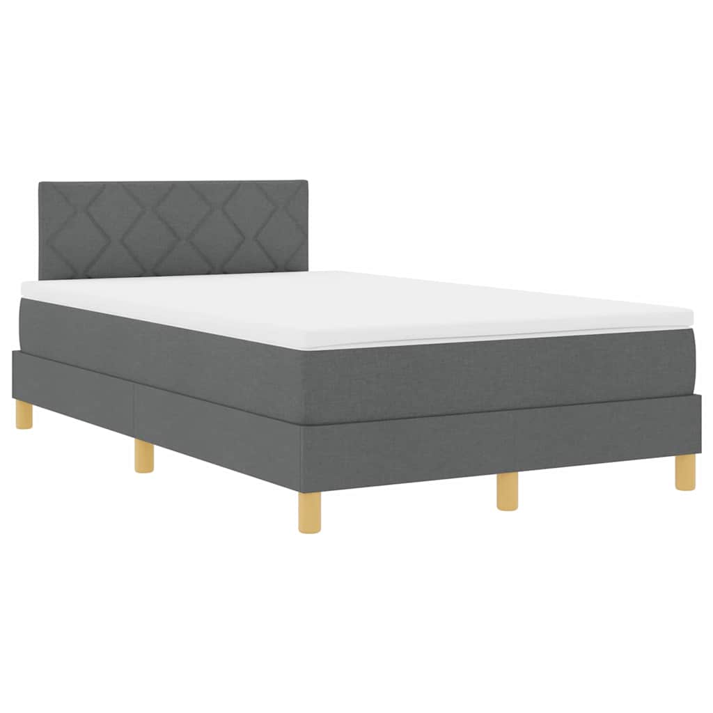 Boxspringbett mit Matratze Dunkelgrau 120 x 200 cm Stoff