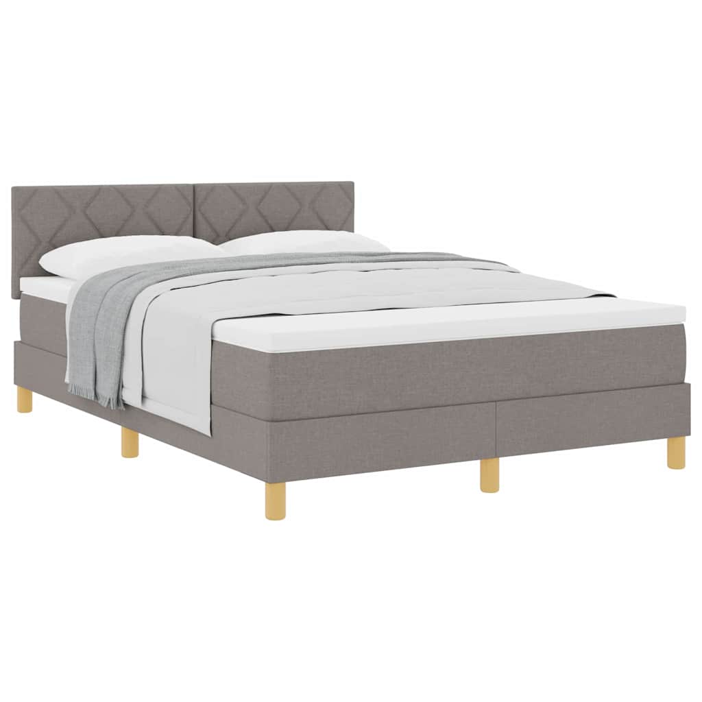 Boxspringbett mit Matratze Taupe 140 x 200 cm Stoff